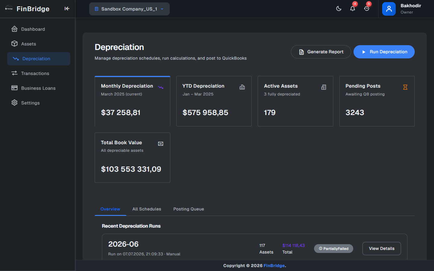 Depreciation Mockup
